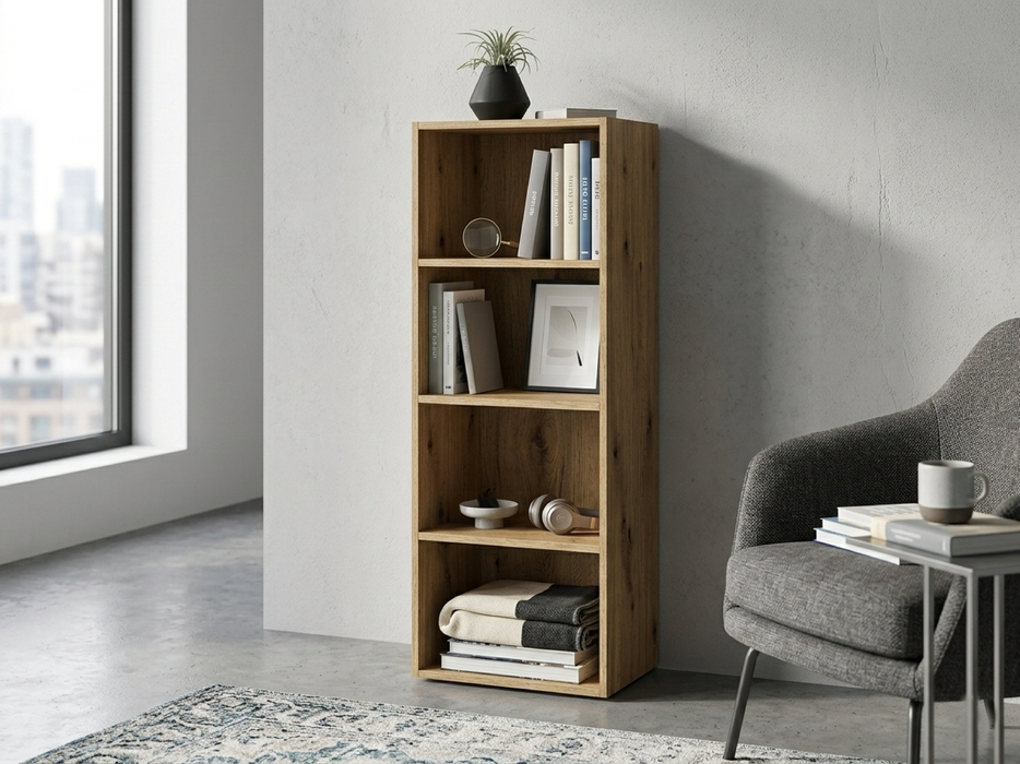 Libreria Scaffale con Ripiani Moderna Salvaspazio Design Aperto in Legno Resistente Stabile Antiribaltamento Casa Ufficio