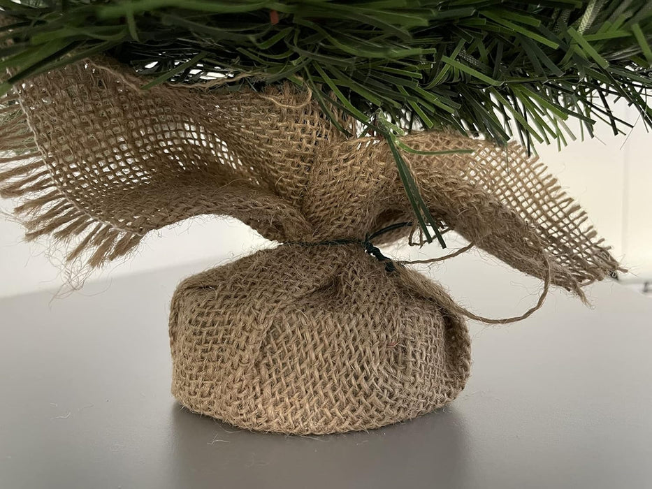 Albero di Natale Alberello Pinetto Verde in PVC ignifugo con Base rivestita in Juta …