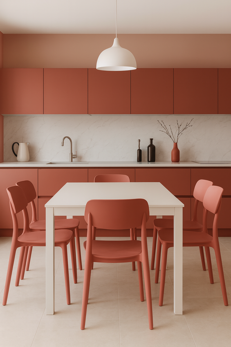 Sedia impilabile da pranzo in Polipropilene 40x39x78 cm Leggera per interni ed esterni Modello SUN