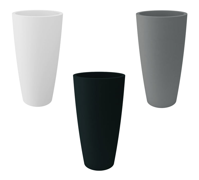 Vaso a Colonna in Plastica Opaca con contenitore cachepot estraibile