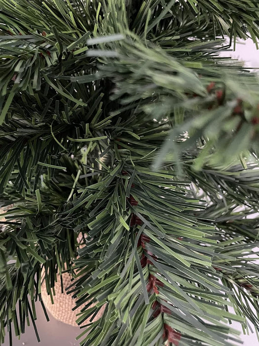 Albero di Natale Alberello Pinetto Verde in PVC ignifugo con Base rivestita in Juta …