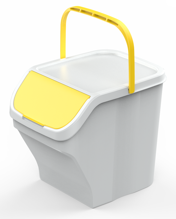 Pattumiera Contenitore 25 Litri Modulare con Maniglia Bidone Raccolta Differenziata