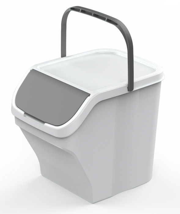 Pattumiera Contenitore 25 Litri Modulare con Maniglia Bidone Raccolta Differenziata