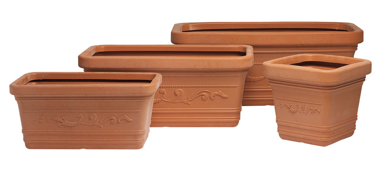 Vaso Festonato Rettangolare in Resina con Doppio Bordo per Giardini terrazzi Balconi Antiurto