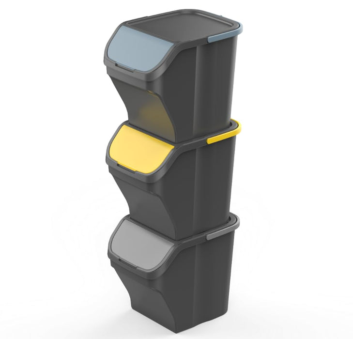 Pattumiera Contenitore 25 Litri Modulare con Maniglia Bidone Raccolta Differenziata