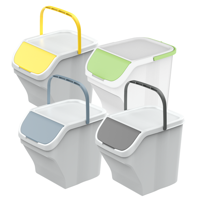 Pattumiera Contenitore 25 Litri Modulare con Maniglia Bidone Raccolta Differenziata