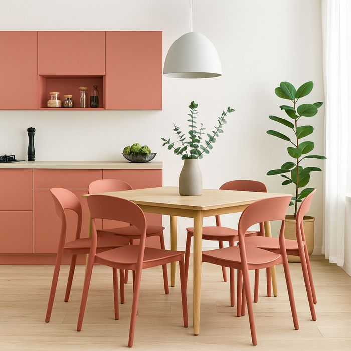 Sedia impilabile da cucina in Polipropilene 40x39x78 cm Leggera per interni ed esterni Modello LUNA