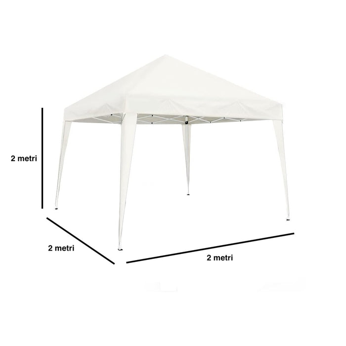 Gazebo Pieghevole Richiudibile Bianco Telo in PE 160 gr/mq Impermeabile con Borsa