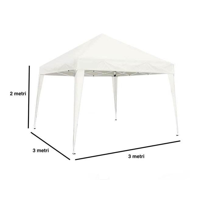 Gazebo Pieghevole Richiudibile Bianco Telo in PE 160 gr/mq Impermeabile con Borsa