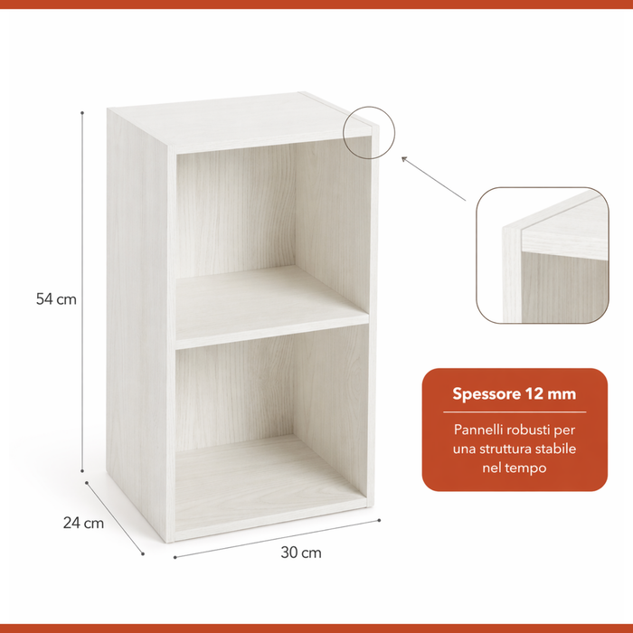 Libreria Scaffale con Ripiani Moderna Salvaspazio Design Aperto in Legno Resistente Stabile Antiribaltamento Casa Ufficio