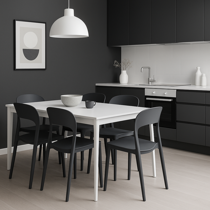 Sedia impilabile da cucina in Polipropilene 40x39x78 cm Leggera per interni ed esterni Modello LUNA