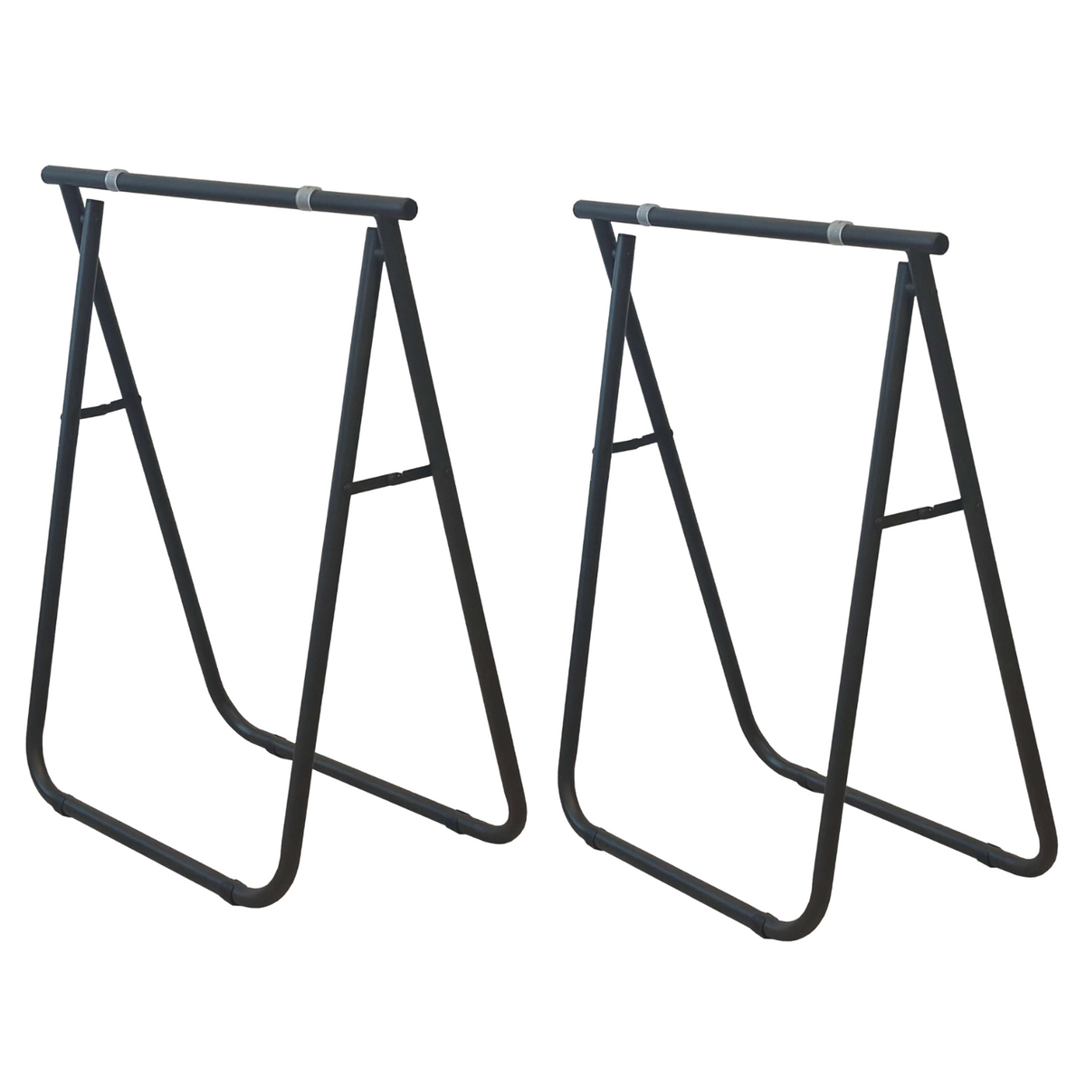 IDMarket – Set 2 Cavalletti Telescopici Pieghevoli Con Vassoio Antiscivolo, Altezza Regolabile 65-91 Cm, Carico 120 Kg L'uno