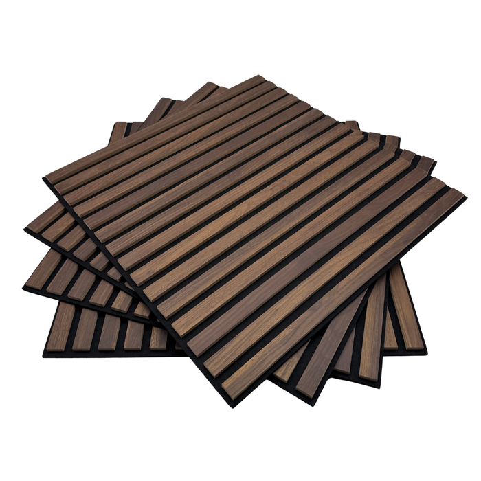 Pannello Fonoassorbente, Doghe in MDF, 60x60 cm, Rivestimento murale Isolamento acustico