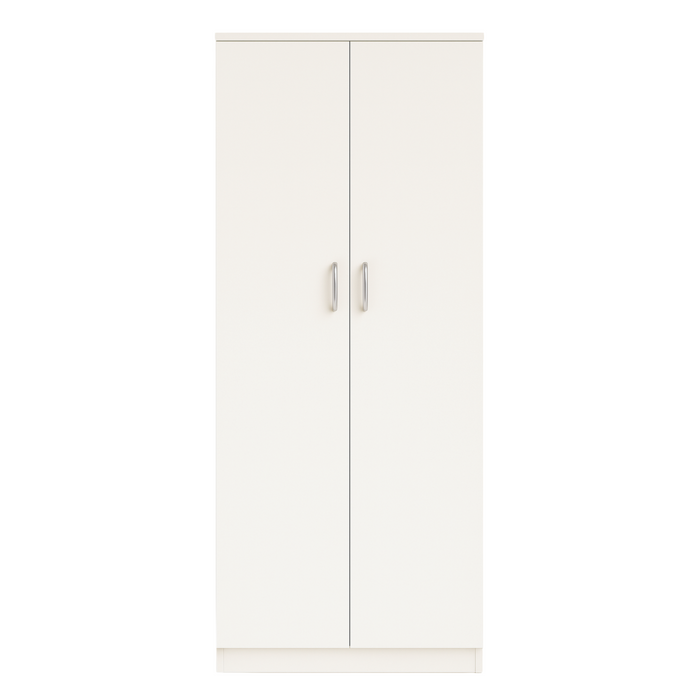 Armadio Multiuso in Legno Melaminico 2 Ante Chiusura Rallentata 5 Ripiani P38xL71x182H cm