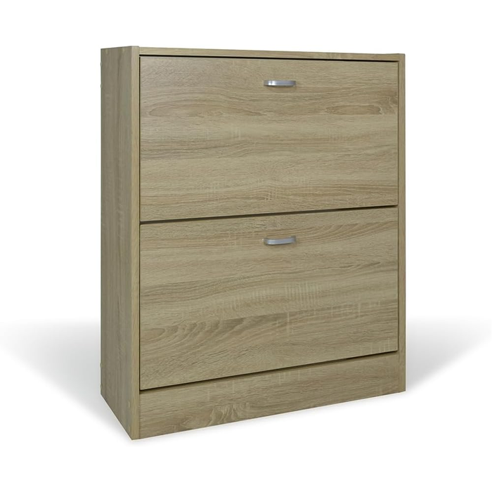 Scarpiera in Legno 2 Ante colore ROVERE Mobiletto 12 Paia 63x24x80H cm