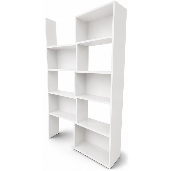 Libreria in Legno Estensibile colore Bianco Caldo 71,8/138,2x24x181H cm