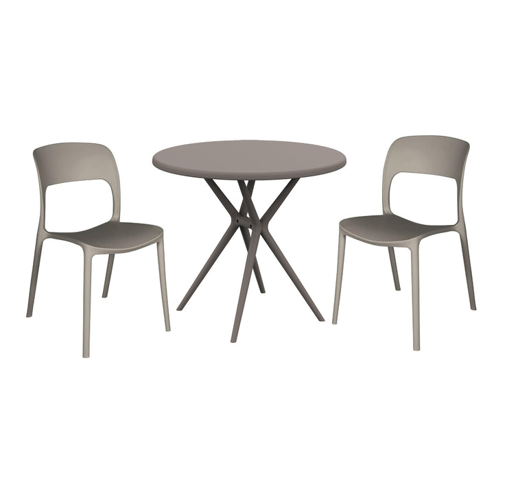 Set Tavolo + 2 Sedie da Giardino in Polistirene da esterno e interno