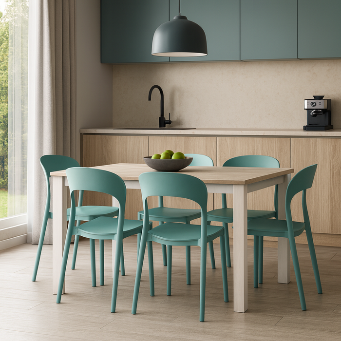 Sedia impilabile da cucina in Polipropilene 40x39x78 cm Leggera per interni ed esterni Modello LUNA