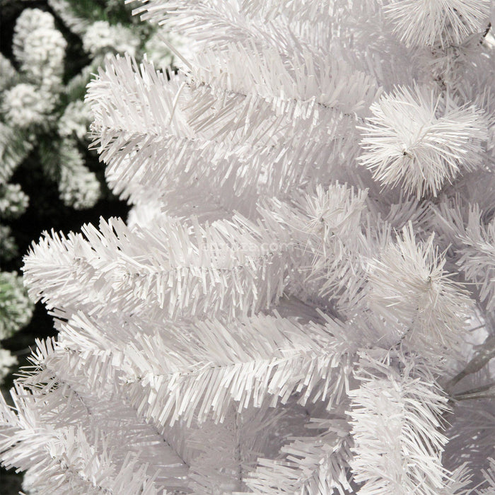Albero di Natale Bianco Artificiale Mod. ARTIC Rami Fissi Apertura ad Ombrello