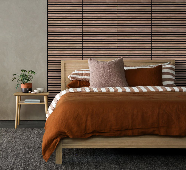 Pannello Fonoassorbente, Doghe in MDF, 60x60 cm, Rivestimento murale Isolamento acustico