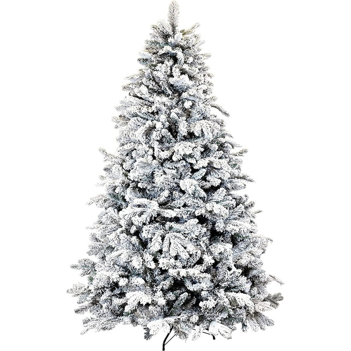 Albero di Natale Kensington Floccato Innevato PE+PVC Superfolto Effetto Neve