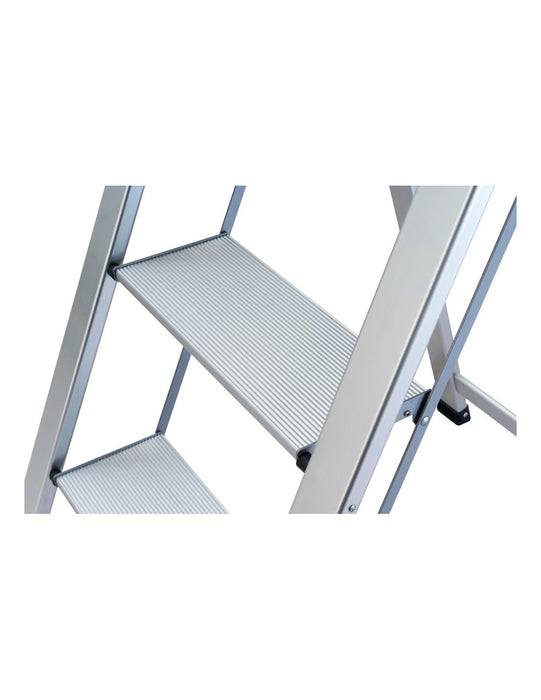 Sgabello Scala Salvaspazio in Alluminio con Gradini Antiscivolo Leggero e Sottile Portata 150 kg