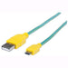 Manhattan Cavo Micro USB Guaina Intrecciata USB2.0 A M/MicroB M Blister Azzurro