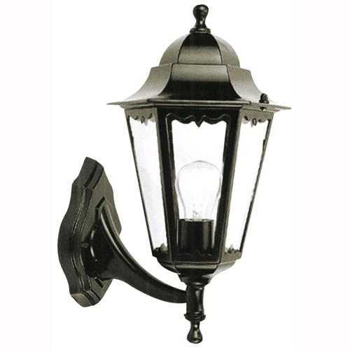 Lampione Lanterna Applique Da Giardino Mod.New York Nero 22x22xh.38cm.