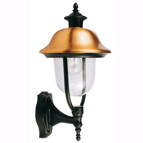 Lampada Lanterna Applique Da Giardino Mod. Verona Copertura Ramata H.49 Cm.