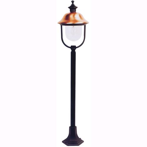 Lampada Lanterne Su Piantana Da Giardino Mod. Verona Copertura Ramata H.120cm.