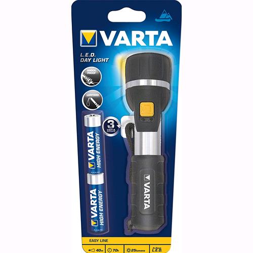 Torcia Varta Led Day Light Impermeabile Con 2 Stilo 3 Led 