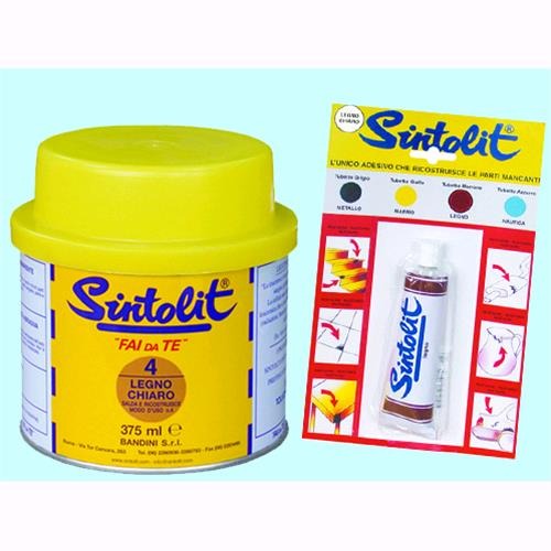 Stucco per legno chiaro e scuro Sintolit - Legno scuro - Barattolo ml. 375 Conf. 12 Pz
