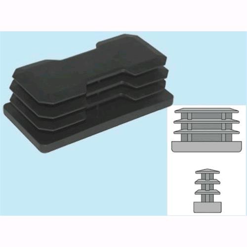 Sottopiedi Puntali Alettati Rettang.Neri In Polietilene 20x30mm. Conf 50pz