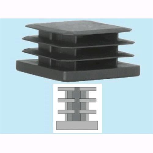 Sottopiedi Puntali Alettati Quadri Neri In Polietilene 30x30mm. Conf 50pz