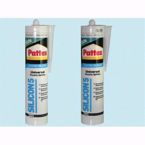 Siliconi acetico Silicon Pattex - Trasparente - resistente alle muffe 1 Pz