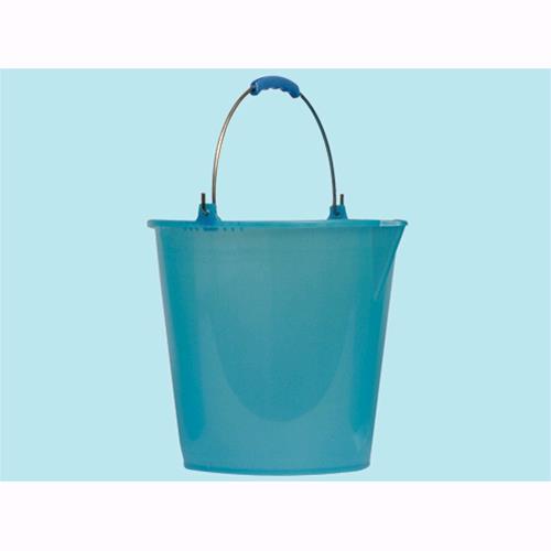 Secchio In Plastica Con Becco Manico In Ferro Lt.10 Colore Azzurro 1pz  -s10