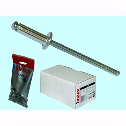 Rivetti Brixo Alluminio - Ø mm. 4,0 - L. mm. 16 - Conf. scatola 500 pz.