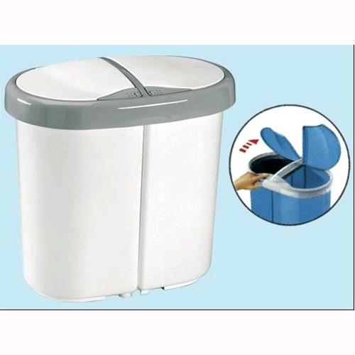 Pattumiera Meliconi Mod. Multispace 2 Scomparti Bianco 44,5x28x40 Cm.