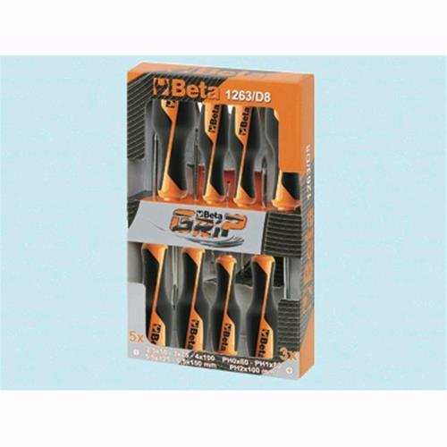 Giraviti Beta in serie 1263 D8 8 pezzi impugnatura bimateriale