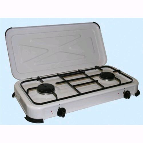 Fornello A Gas Da Campeggio In Acciaio 2 Fuochi 48x28x12cm    Bg-02c