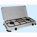 Fornello A Gas Da Campeggio In Acciaio 2 Fuochi 48x28x12cm    Bg-02c