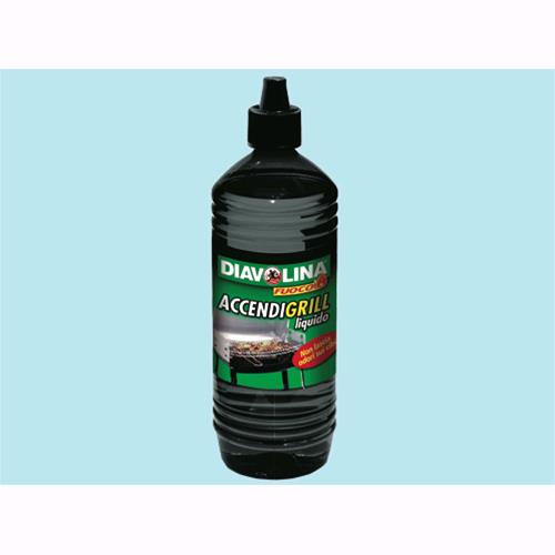 Diavolina Accendifuoco Liquido con tappo di sicurezza 1lt   Conf. 12 Pz