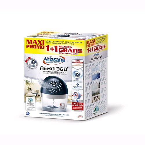 Deumidificatore ARIASANA AERO 360 kit con 2 RICARICHE da 450 grammi