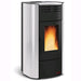 STUFA a PELLET 20,5KW mod. RAFFAELLA IDRO NORDICA colore ARGENTO 63x63x117H cm