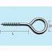 Occhioli a vite 22x120 - Filo Ø 4,86 - L 50 mm. - D 14,5 mm. Conf. 100 pz