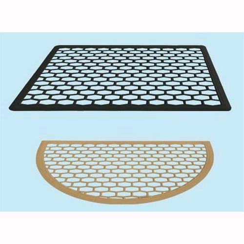 Zerbino rubber forato in gomma rettangolare legno 56x39cm 10pz