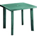 Tavolo Quadrato da Giardino Esterno In Pp Fiocco Verde Cm 80X75X72H