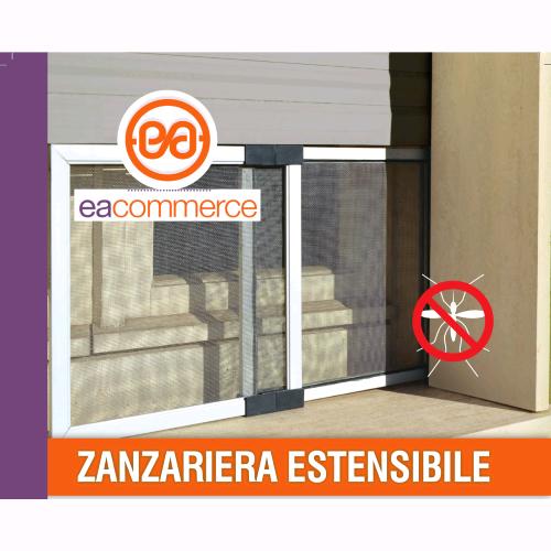 Zanzariera Fibra di vetro con Telaio estensibile alluminio Grigio Finestre  Porte - EA Commerce srl