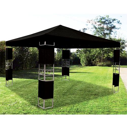 GAZEBO 'MARTE'  mt. 3,5x3,5 Telaio in ferro, inserti in polyrattan.