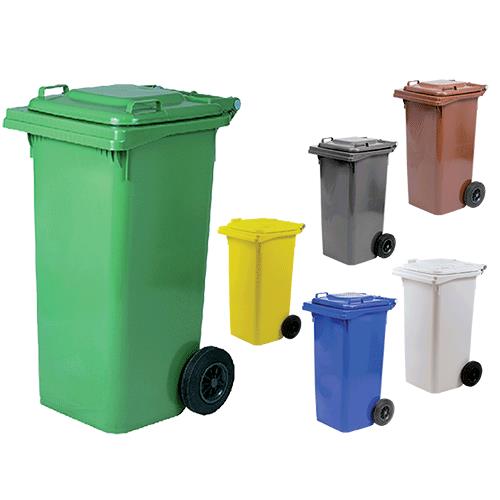 BIDONE RIFIUTI NETTEZZA URBANA  Lt. 120 - cm 55 x 50 x 94 giallo